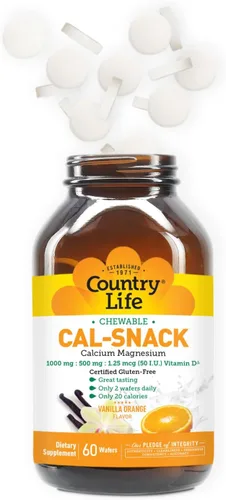 Vista 6 de Country Life Cal-Snack Calcio Magnesio con Vitamina D, 60 Obleas
