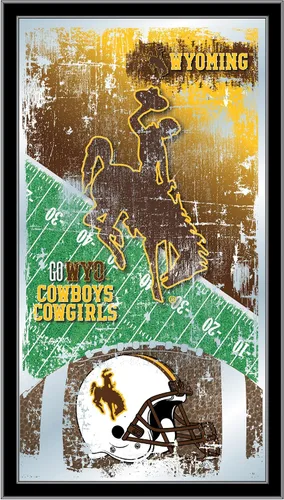 Vista 52 de Espejo de fútbol Appalachian State de 15" x 26" por Holland Bar Stool Company Appalachian State University
