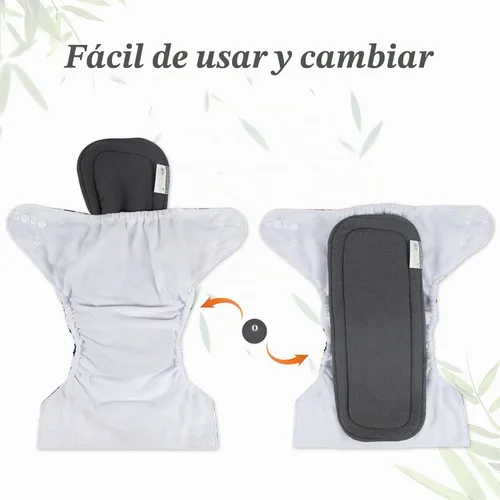Vista 6 de Wegreeco Paquete de 12 insertos de carbón de 5 capas suaves reutilizables para pañales de tela de bebé, forros lavables de alta absorción