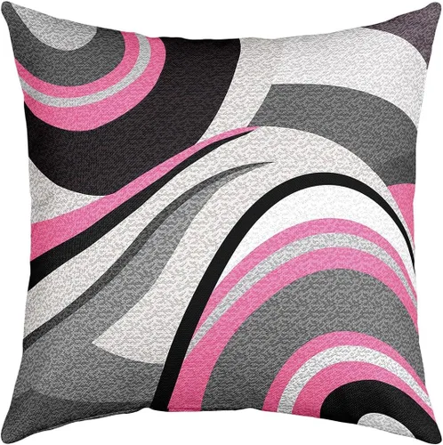 Vista 16 de Paquete de 4 fundas de almohada para exteriores, color rojo burdeos, juego de fundas de cojín geométricas cuadradas de color marrón y gris