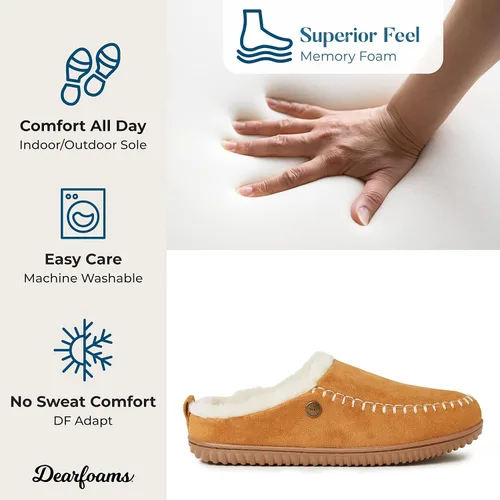 Vista 7 de Dearfoams Alpine Bern - Pantuflas tipo zueco para mujer