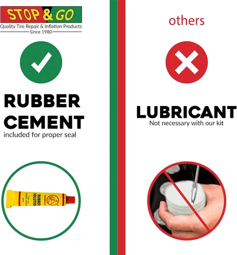 Vista 6 de Stop & Go 1020 Kit de reparación de neumáticos sin cámara de 25 piezas con mango en T y cuerda, para pinchazos o llantas ponchadas en automóvil