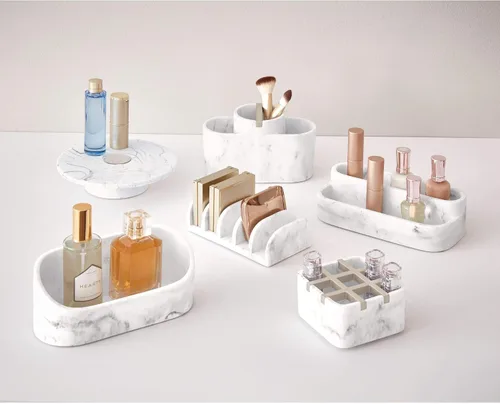 Vista 4 de iDesign Dakota - Organizador de paleta de 2 niveles para maquillaje y cosméticos, para encimera, tocador, 8 x 3.9 x 2.54 pulgadas