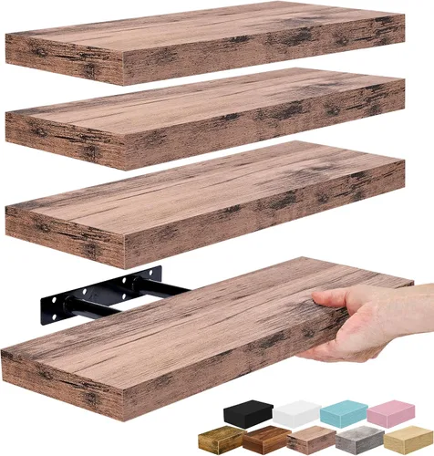 Vista 11 de Sorbus Estantes flotantes para pared, estante flotante de 16 pulgadas para cocina, dormitorio, sala de estar, baño, hogar y decoración de pared