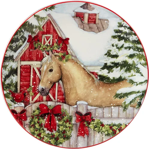 Vista 5 de Certified International Homestead Christmas - Juego de 4 platos de postre/ensalada de 9 pulgadas