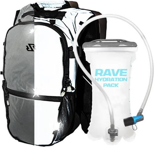 Vista 11 de RAVERUNNER Mochila de hidratación antirrobo Mochila rave aprobada por festivales para asistentes a conciertos, mochila de agua para festivales sin