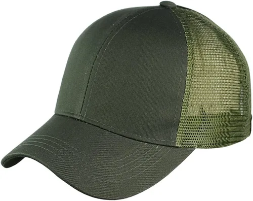 Vista 3 de C.C - Gorra para cola de caballo o peinado de moño desarreglado, ajustable, de malla, tipo camionero, gorra de béisbol
