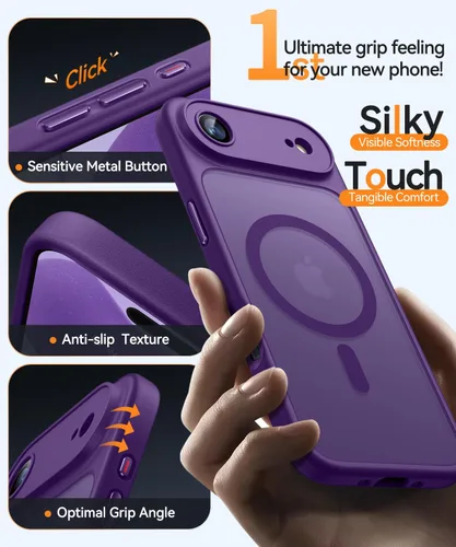 Vista 120 de CANSHN Funda magnética compatible con iPhone Air (6.5 pulgadas), mejorada [protección completa de la cámara] [compatible con Magsafe]