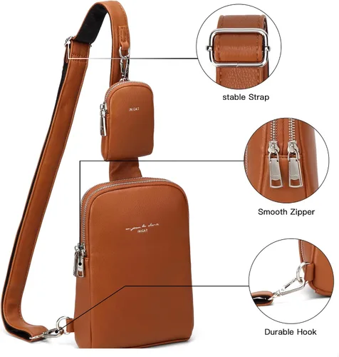 Vista 6 de Haytijoe Small Sling Bag,Fanny Packs Purse Vegan Leather Crossbody Bags for Women,Gifts for Her