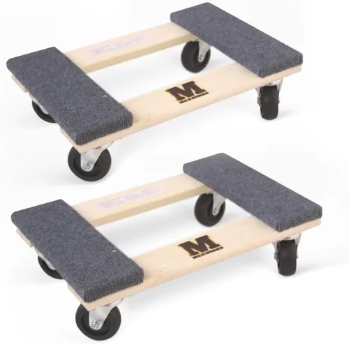 Vista 8 de Maxworks 50698 - Rodillo cuadrado para muebles, carrito de mudanza, amarillo, capacidad de 300 libras, 16 x 16 pulgadas