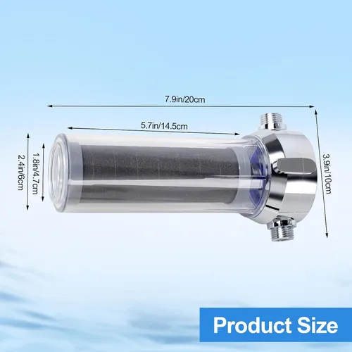Vista 7 de Filtro de agua para ducha, filtro de ducha para agua dura con cartucho de carbón activado, elimina el cloro, metales pesados y más, sistema