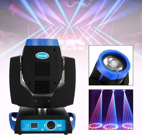 Vista 2 de 230W 7R Zoom Cabeza Móvil Haz Sharpy Luz 8 Prisma Estroboscópico DMX 16Ch Fiesta Azul