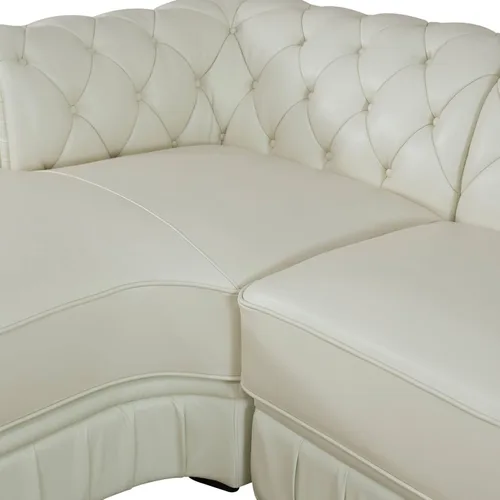 Vista 6 de Sofá seccional en forma de L, conjunto de sofás de Cuero, sofá grande de piel de vaca con sillón reclinable a la izquierda, adecuado para oficina