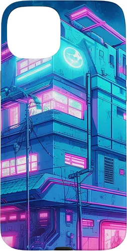 Vista 9 de Funda Vaporwave para iPhone 16 Cyberpunk House