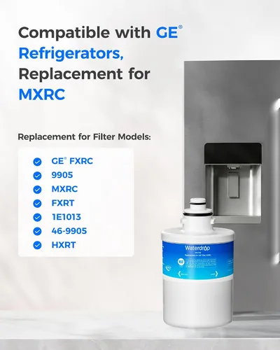 Vista 2 de Waterdrop WD-F41 Repuesto para GE® MXRC, FXRC, FXRT, HXRC, 9905, 46-9905 y 1E1013, filtro de agua para refrigerador, 1 paquete