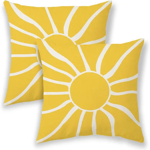 Vista 16 de BETGINY Fundas de almohada de verano para exteriores de 16 x 16 pulgadas, 2 unidades, color aguamarina, verde azulado, crema, sol, bohemio