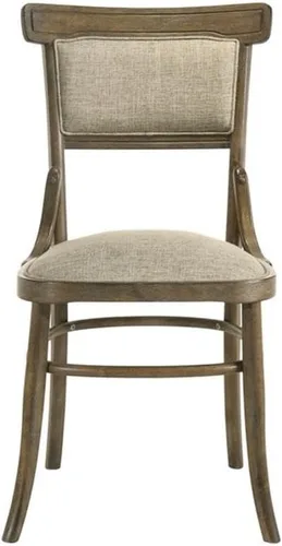 Vista 2 de Lilola Home Bistro - Juego de 2 sillas de comedor de tela contemporánea vintage de nogal de 19 pulgadas de ancho con cojín