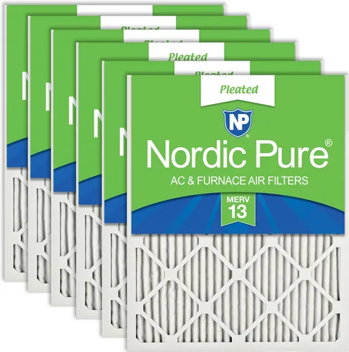 Vista 95 de Nordic Pure 20x20x1 (Tamaño real: 19 1/2 x 19 1/2 x 3/4) Filtros de aire para caldera/aire acondicionado Poly Green MERV 6 – Reduce el polvo