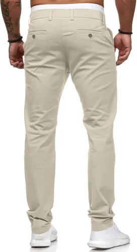 Vista 3 de HUNGSON Jeans ajustados casuales para hombre, con teñido elástico, recto, a la moda