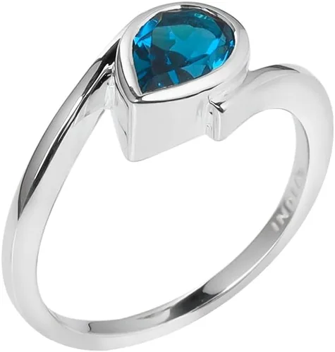 Vista 3 de YoTreasure Anillo solitario moderno en forma de pera de topacio azul Londres 925 joyería de plata esterlina