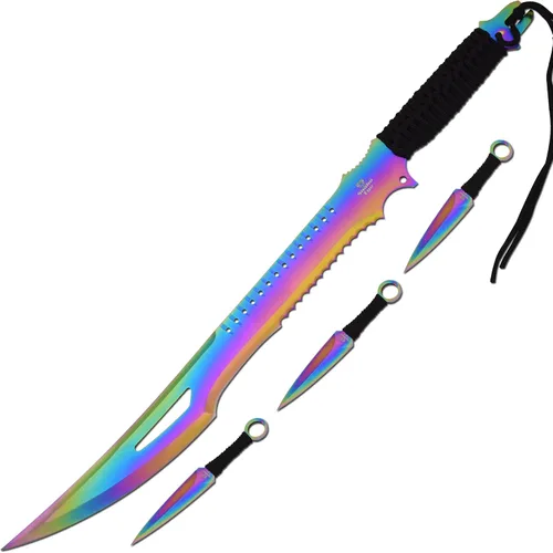 Vista 2 de Snake Eye Tactical Fantasía-Machete al aire libre-Camping (Arcoiris)