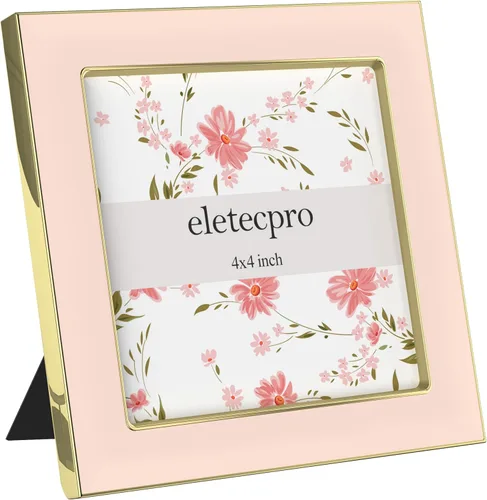 Vista 20 de eletecpro 4x6 Enamel Picture Frame with Real Glass Cover, Pink, 1-Pack Rosa con oro