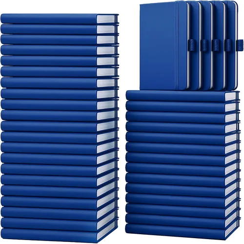 Vista 14 de Laumoi Paquete de 40 cuadernos de bolsillo, tamaño A6, mini diario de tapa dura, cuadernos forrados de cuero PU de 3.5 x 5.5 pulgadas, bloc de notas