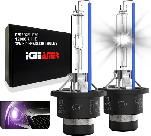 Vista 10 de ICBEAMER 10000K D1R D1C D1S Xenon HID Reemplazo directo Reemplazar bombillas de luz baja para faros delanteros de fábrica OEM [Color: azul]