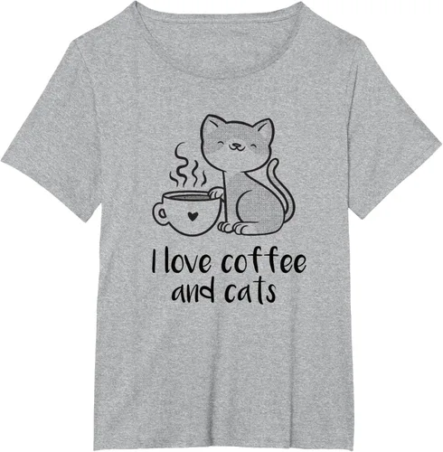 Vista 14 de I love coffee and cats Tazas de granos de café Camiseta de gato café, Blanco, S