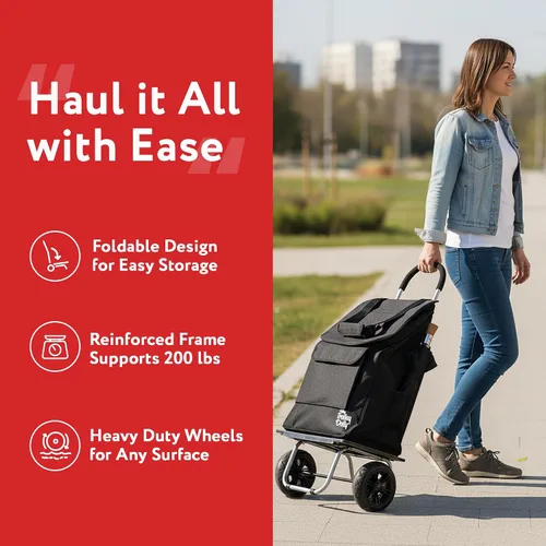 Vista 4 de dbest products - Carrito plegable de compras Trolley Dolly, Negro