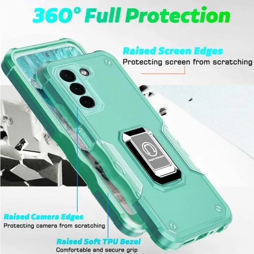 Vista 5 de Funda compatible con Samsung Galaxy S23 Plus 5G, paquete de 2 protectores de pantalla HD, [grado militar], funda protectora híbrida resistente a
