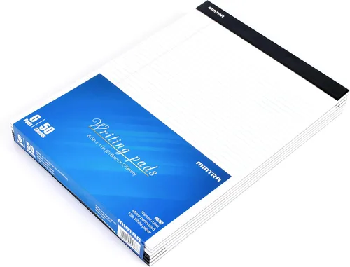 Vista 3 de Mintra Office - Anotador con renglones, 50 hojas por anotador; anotador micro perforado, para la escuela, la universidad, la oficina, el trabajo