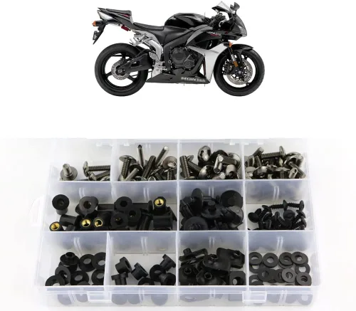 Vista 9 de Xitomer Kits completos de pernos de carenado para CBR600RR F5 2007 2008 2009 2010 2011 2012, pernos de parabrisas, kits de montaje arandelas tuercas