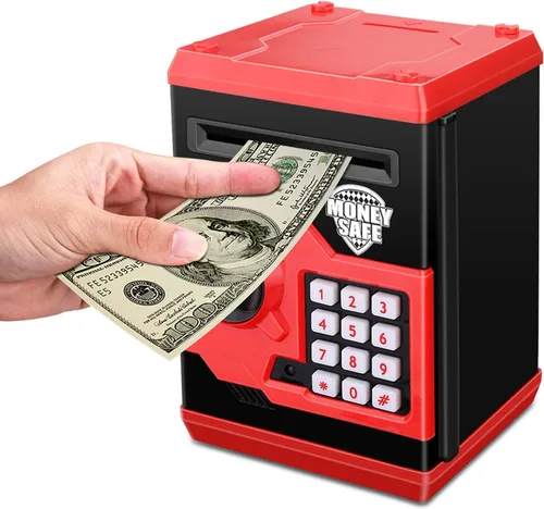 Vista 9 de Alcancía Electrónica de Cajero Automático con Contraseña de Dibujos Animados Lata de Monedas de Efectivo Puede Desplazar Automáticamente Billetes
