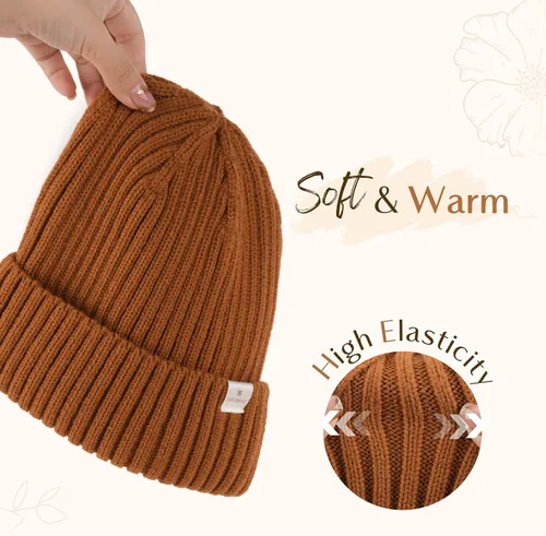 Vista 4 de YANIBEST Sombreros de invierno para mujer, gorro con forro de satén para clima frío, gorro para mujeres y hombres, sombreros de punto cálidos