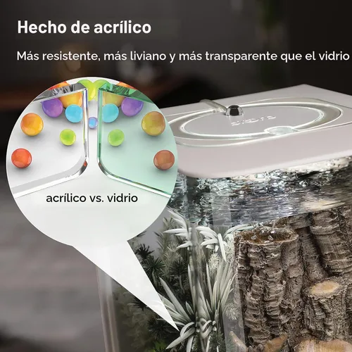 Vista 5 de biOrb Flow 15 - Acuario acrílico de 4 galones con luces LED blancas, moderno y compacto para exhibición en mesa o escritorio, negro Negro