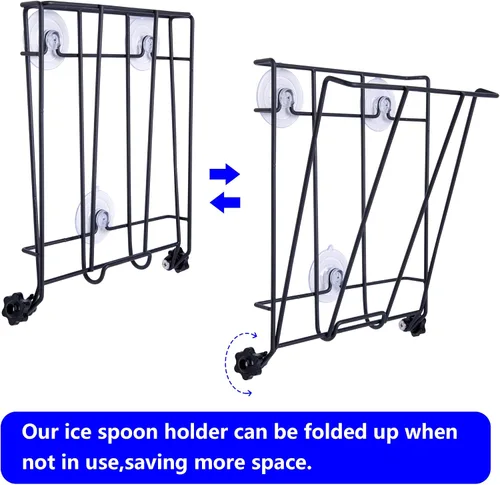 Vista 6 de Soporte plegable para máquina de hielo, soporte de metal resistente para máquina de hielo, cocina, congelador, bar, fiesta, boda, gran capacidad