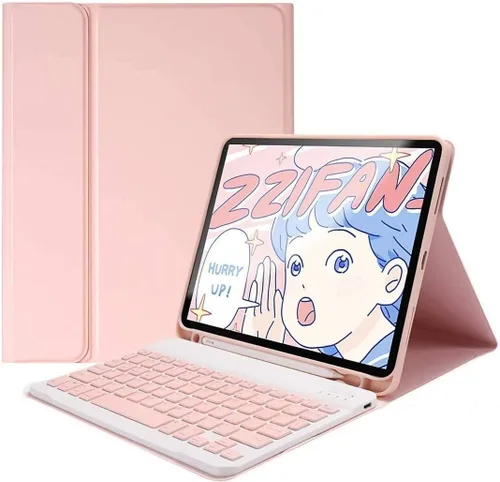 Vista 8 de Teclado a color para Galaxy Tab S6 Lite de 10.4 pulgadas 2024/2022/2020 Funda de teclado Bluetooth desmontable extraíble con Bluetooth, color negro