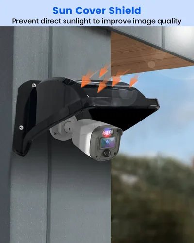Vista 5 de Protector universal de plástico para cámara de seguridad solar y lluvia, cubiertas protectoras resistentes a la intemperie para cámaras de bala
