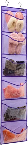 Vista 12 de Organizador de zapatos con bolsillos extra grandes, organizador colgante para dormitorio, almacenamiento de zapatos, baño, zapatero con 12 bolsillos