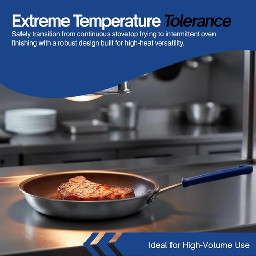 Vista 6 de Vollrath Wear-Ever CeramiGuard II sartén para freír con mango, Negro/Azul
