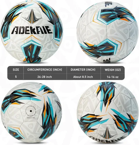 Vista 5 de Soccer Ball Size 5 for All Age Recreational or Professional Outdoor Practice, PU Official Size&Weight, Size 5 Soccer Ball for Boys Youth Adults