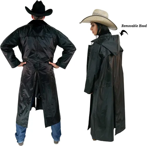 Vista 2 de Southwestern Equine Sillín de vaquero americano Slicker Abrigo de lluvia – 100% impermeable de longitud completa unisex