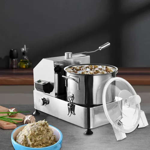 Vista 9 de Procesador de alimentos comercial, procesadores de alimentos de acero inoxidable de 1800 W, picadora eléctrica de verduras resistente con control