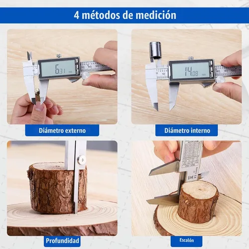 Vista 5 de Raynesys Calibre digital de 12 pulgadas con pantalla LCD grande, conversión de pulgadas/milímetros/fracción, calibre de micrómetro de 11.811 in