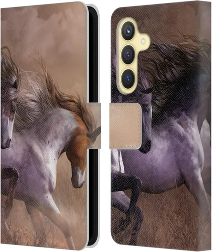 Vista 38 de Head Case Designs Officially Licensed Laurie Prindle A Morgan Christmas Western Stallion Leather Wallet Case Compatible with Samsung Galaxy A07 4G