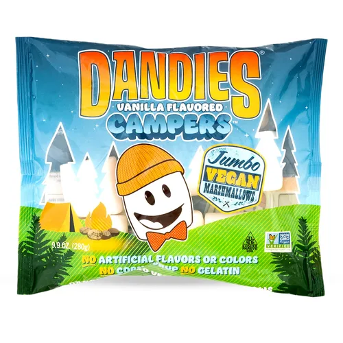 Vista 8 de Dandies Jumbo Campers, Malvaviscos Veganos, Sin Saborizante Artificial, Colorantes Alimentarios, Jarabe de Maíz o Gelatina, Perfectos para S’mores