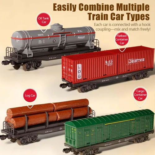 Vista 9 de Tren de Navidad eléctrico RC modelo con carro y pista larga (modelo 623B/versión de control remoto)