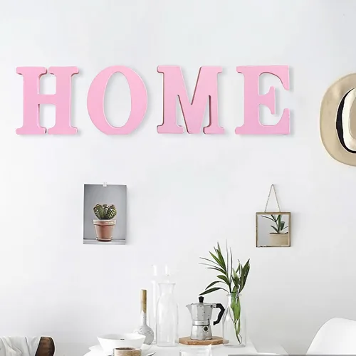 Vista 7 de AOCEAN Letras de madera rosa de 8 pulgadas, letras de madera sin terminar para decoración de pared, letras decorativas de pie, tablero