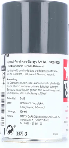 Vista 4 de Spray Laca TS-4 Gris Alemán - 3.4 fl oz Lata de Spray 85004